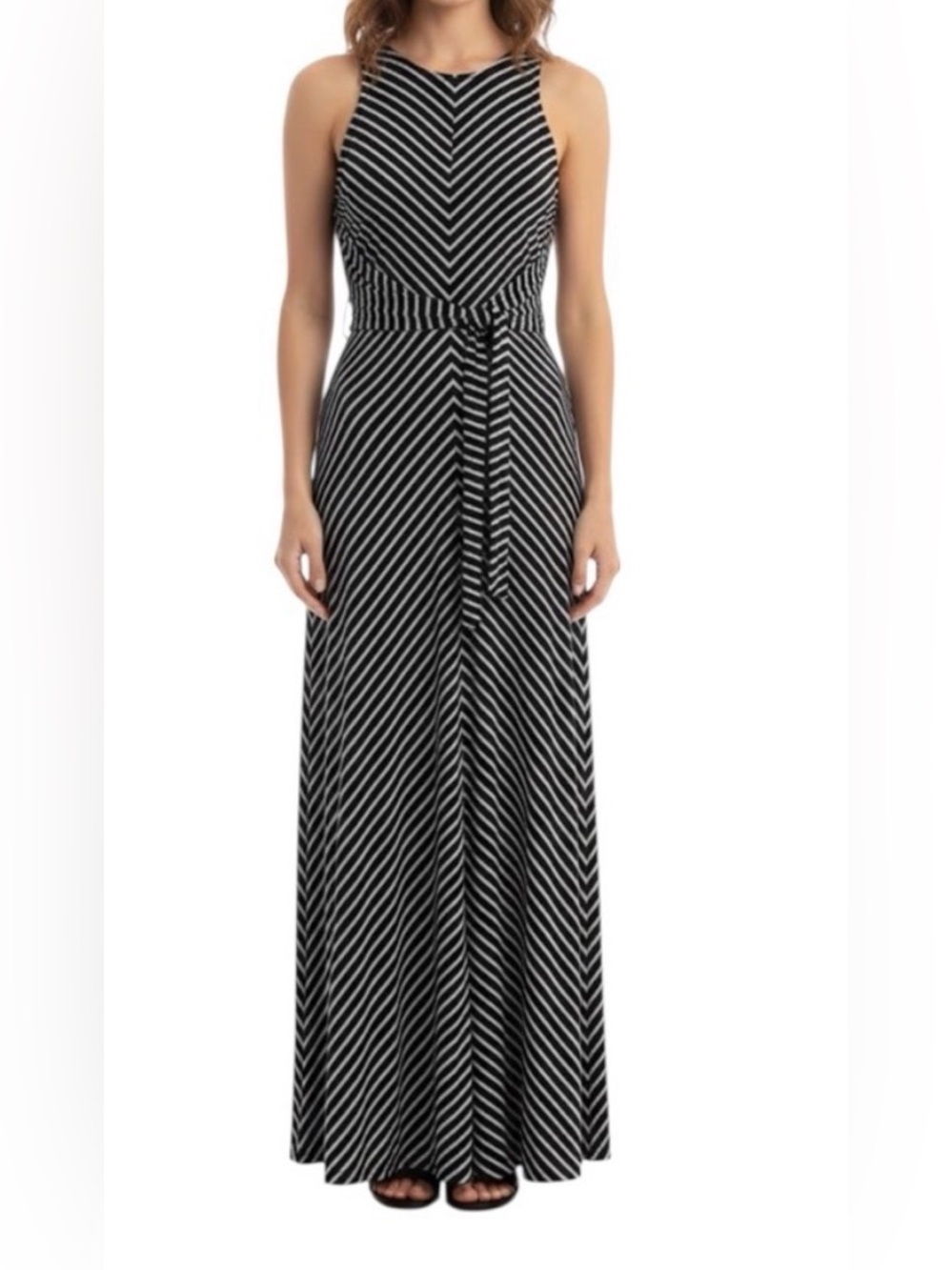 White House Black Market Black and White Striped Dress 246